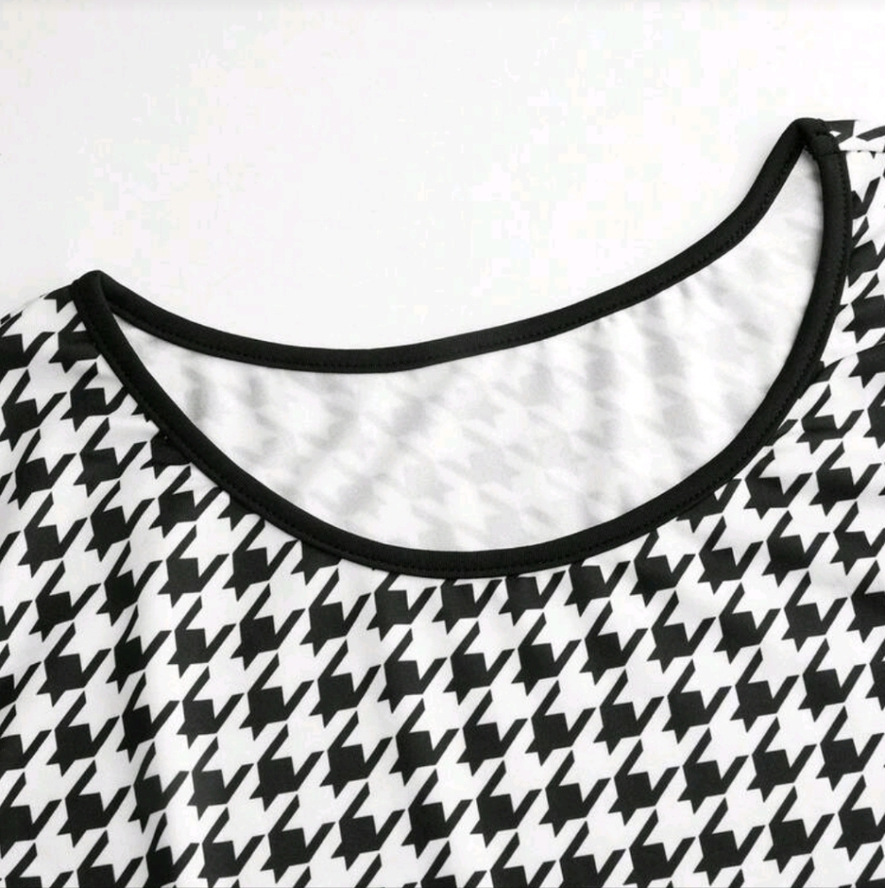 Black and White Houndstooth Dress and Jacket Set - Picture 7 of 8